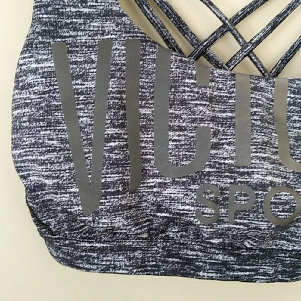 Victoria Sport Strappy Padded Sports Bra M Black White - Picture 6 of 16